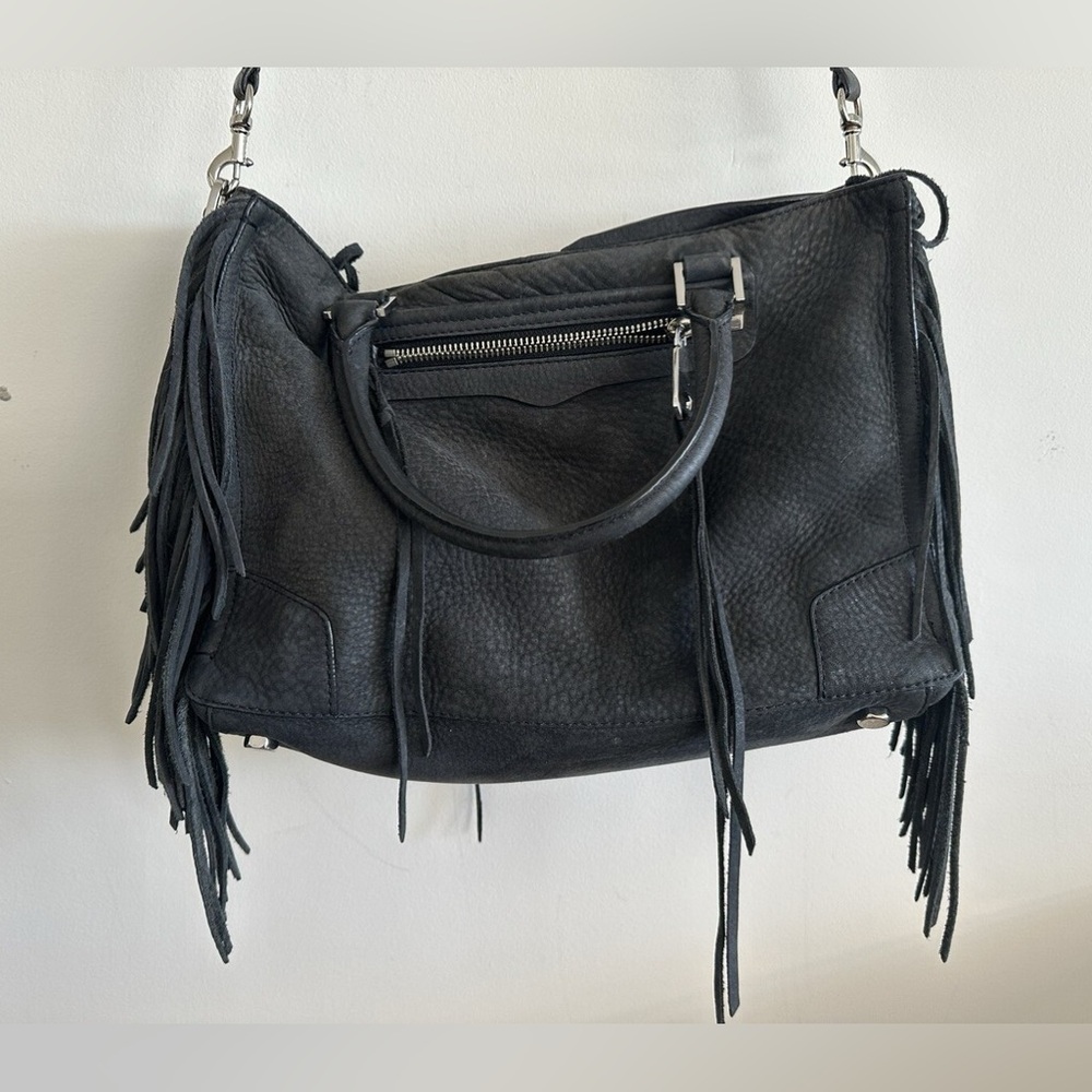 Black Fringe Suede Bag